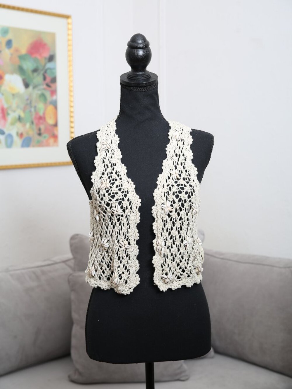 Ralph Lauren DENIM & SUPPLY Cowrie Shell Crochet Vest - Picture 7 of 14